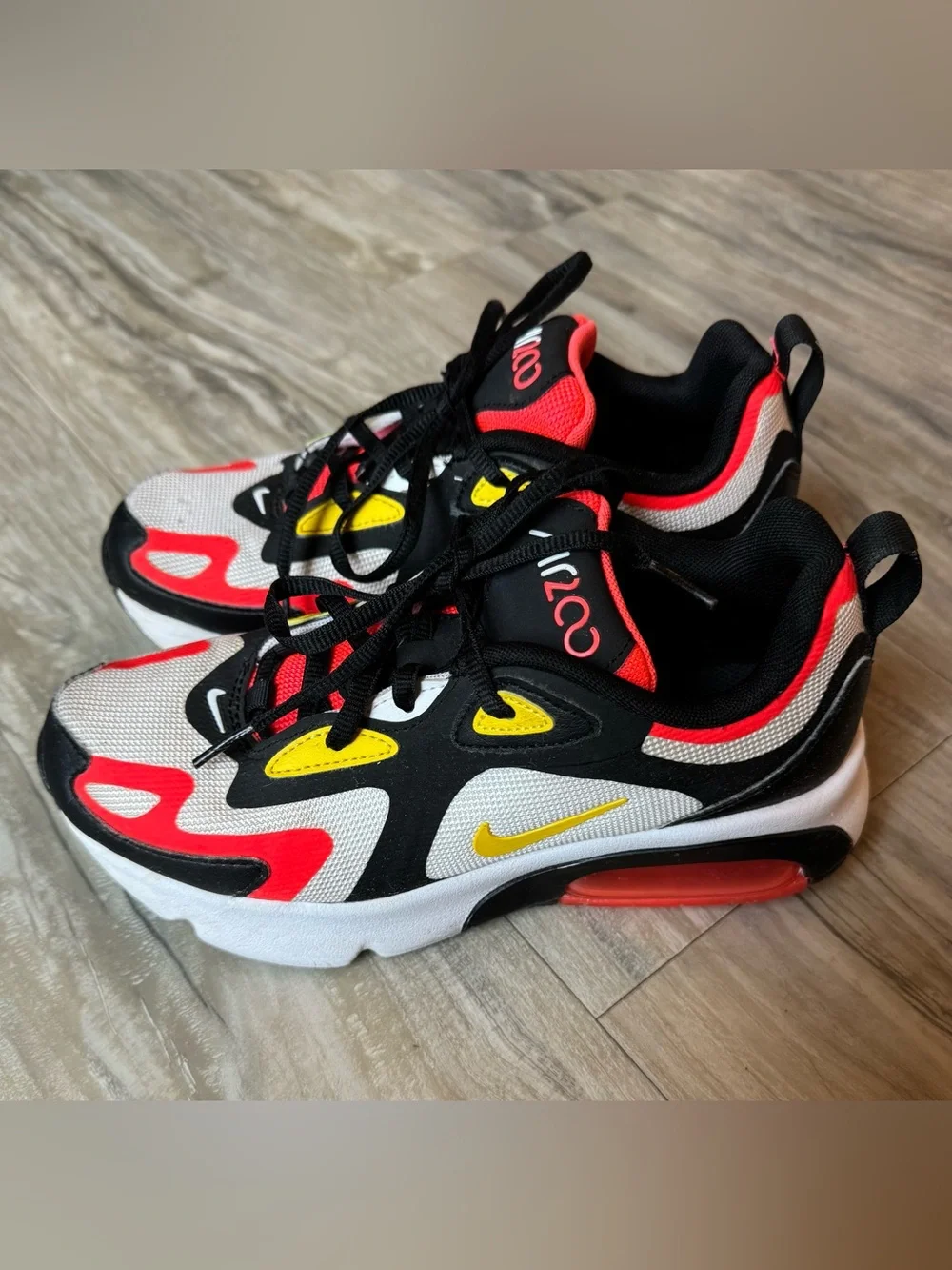 Nike Kids' Air 200 Black and Crimson Athletic Sneakers